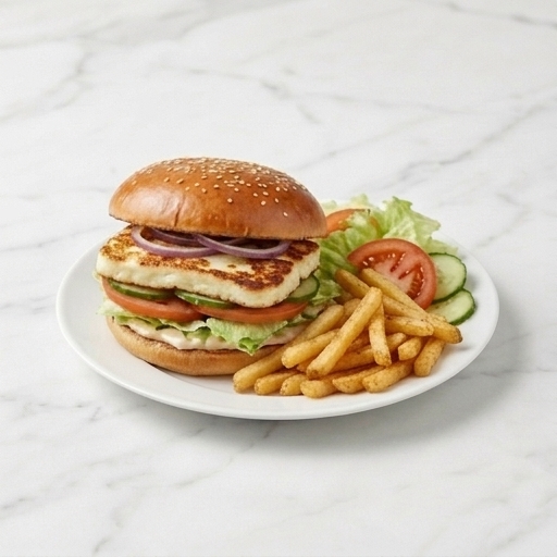 Halloumiburgertallrik