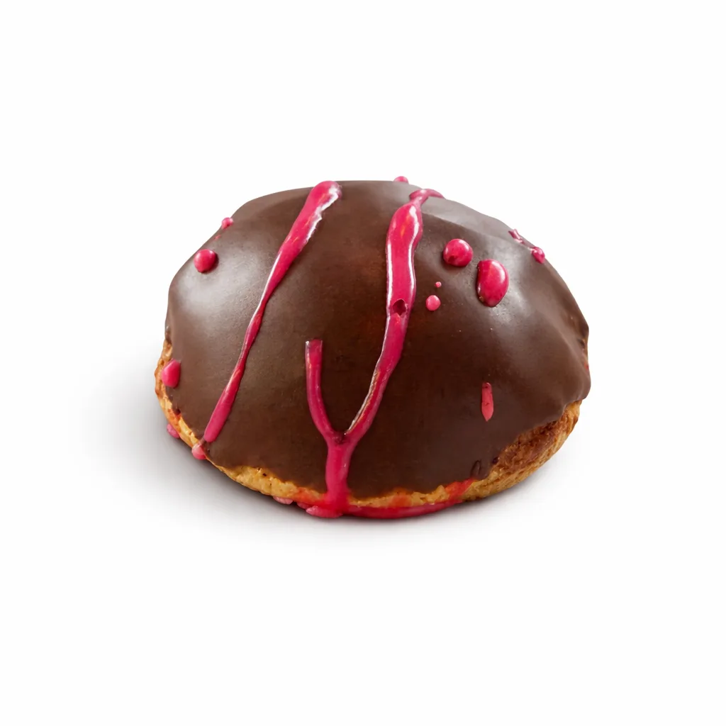 Chokladbiskvi med hallondropp