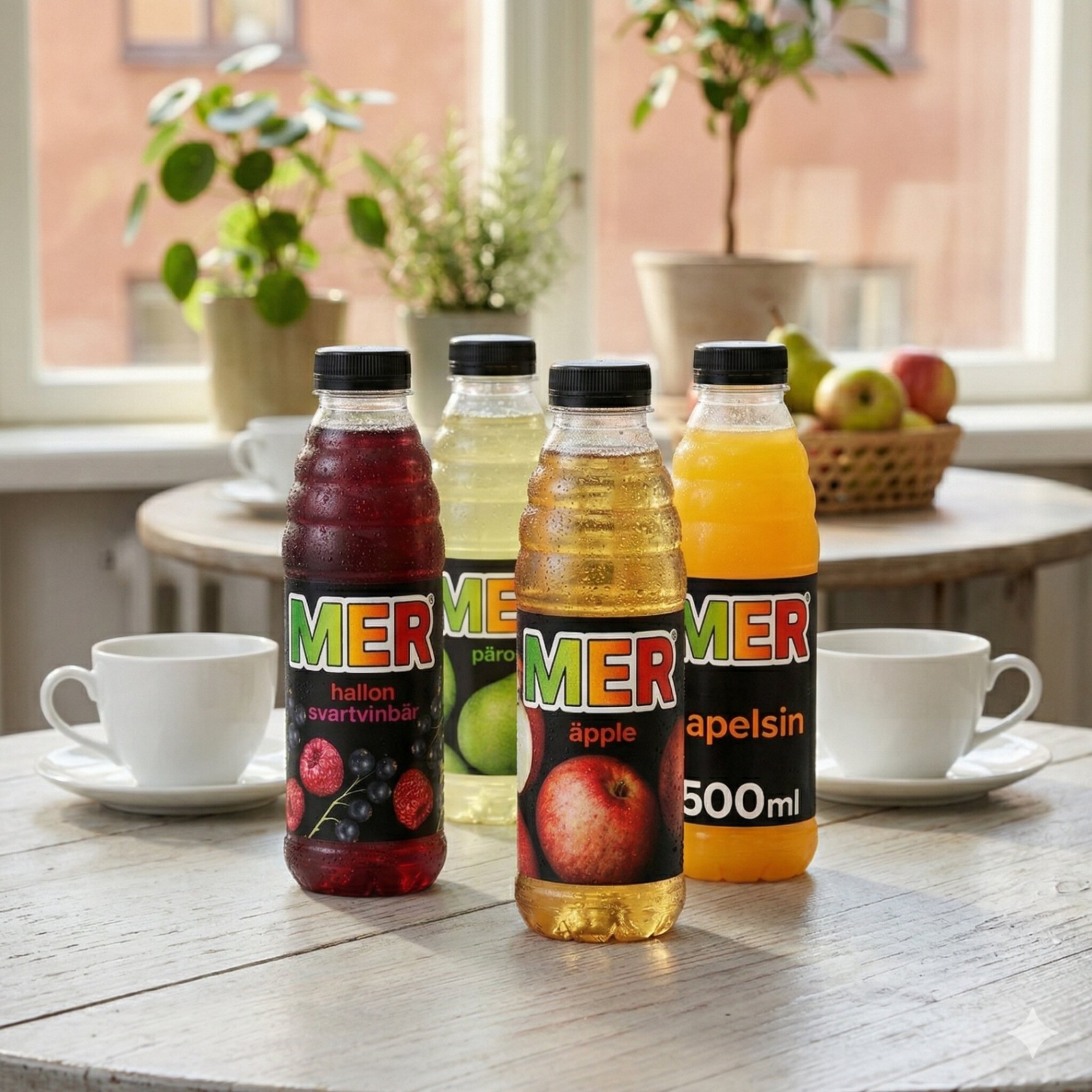 Mer Hallon/Svartvinbär, Apelsin, Päron & Äpple