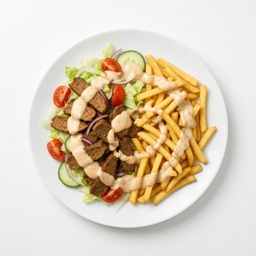 Vegansk kebabtallrik