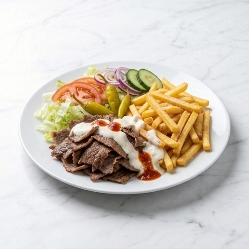 Kebabtallrik med Pommes