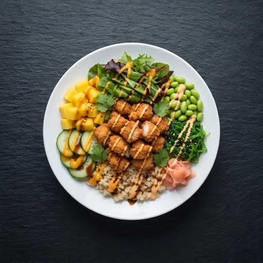 Friterad Kyckling Poke Bowl