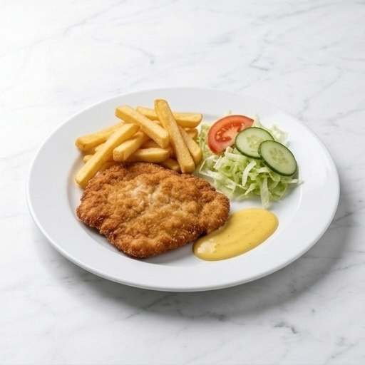 Schnitzel med Pommes