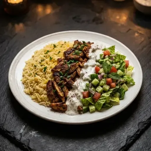 Kylling Shawarma med ris eller pomfritter