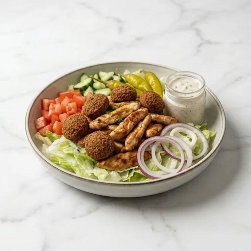 Kyckling-och falafelsallad