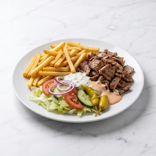 Gyrostallrik med Pommes