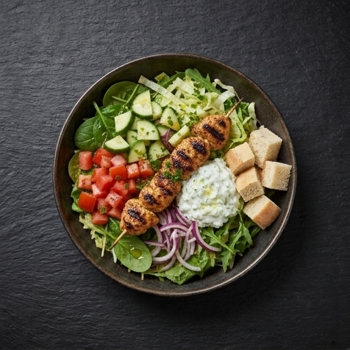 Kycklingspett sallad