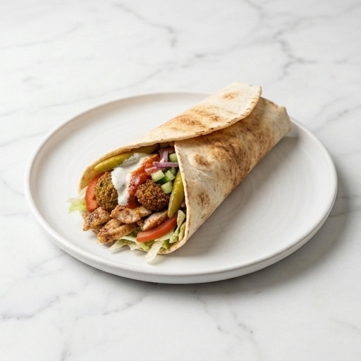 Kyckling-och falafelrulle