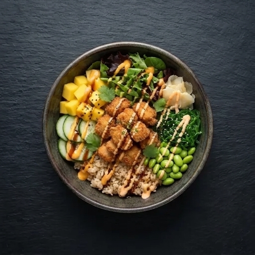 Friterad Kyckling Poke Bowl